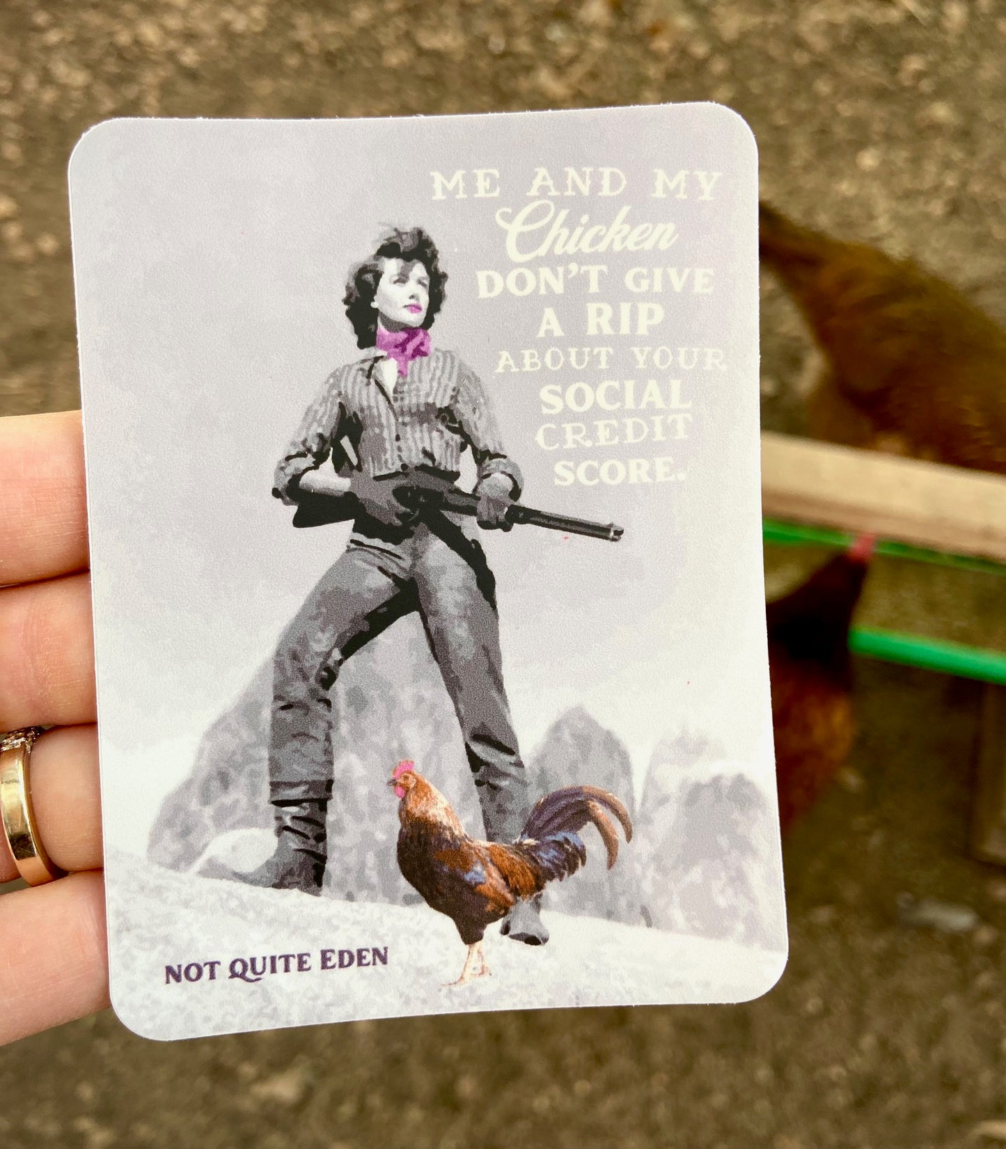 "Me + My Chickens" - Sticker